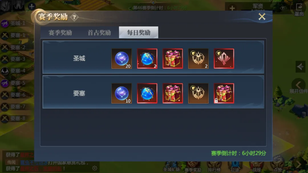 神火大陆圣域战奖励详情